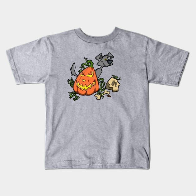 Pumpkin Pup Kids T-Shirt by RichCameron